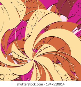 Abstract background. Psychedelic fractal, texture of brush strokes of colored paint of blurred lines and spots of different shapes and sizes