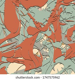 Abstract background. Psychedelic fractal, texture of brush strokes of colored paint of blurred lines and spots of different shapes and sizes