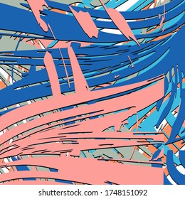 Abstract background. Psychedelic fractal, texture of brush strokes of colored paint of blurred lines and spots of different shapes and sizes