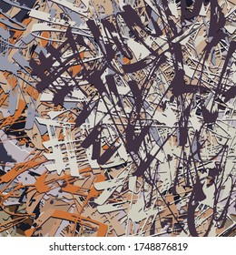 Abstract background. Psychedelic fractal, texture of brush strokes of colored paint of blurred lines and spots of different shapes and sizes