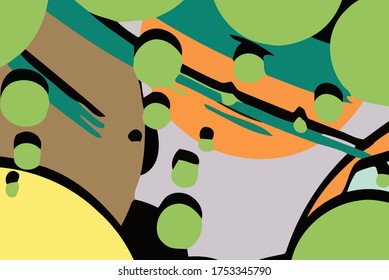 Abstract background. Psychedelic fractal, texture of brush strokes of colored paint of blurred lines and spots of different shapes and sizes