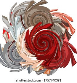 Antecedentes abstractos. fractal psicodélico, textura de pinceladas de pinturas de colores de líneas borrosas y manchas de diferentes formas y tamaños