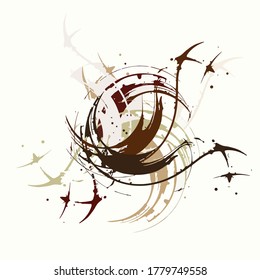 Antecedentes abstractos. fractal psicodélico, textura de pinceladas de pinturas de colores de líneas borrosas y manchas de diferentes formas y tamaños