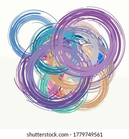 Abstract background. Psychedelic fractal, texture of brush strokes of colored paint of blurred lines and spots of different shapes and sizes