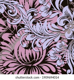 Abstract background. Psychedelic fractal, texture of brush strokes of colored paint of blurred lines and spots of different shapes and sizes.