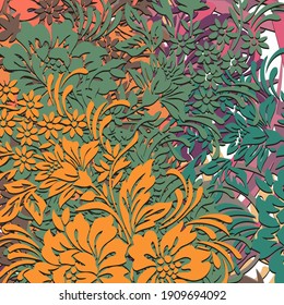 Abstract background. Psychedelic fractal, texture of brush strokes of colored paint of blurred lines and spots of different shapes and sizes.