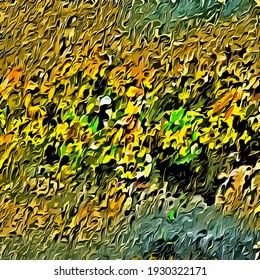 Abstract background. Psychedelic fractal, texture of brush strokes of colored paint of blurred lines and spots of different shapes and sizes