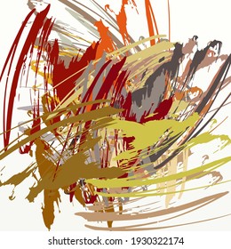 Abstract background. Psychedelic fractal, texture of brush strokes of colored paint of blurred lines and spots of different shapes and sizes