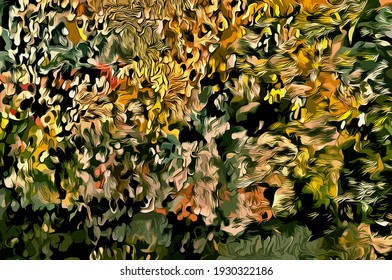 Abstract background. Psychedelic fractal, texture of brush strokes of colored paint of blurred lines and spots of different shapes and sizes
