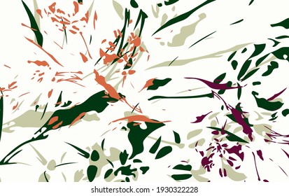 Abstract background. Psychedelic fractal, texture of brush strokes of colored paint of blurred lines and spots of different shapes and sizes