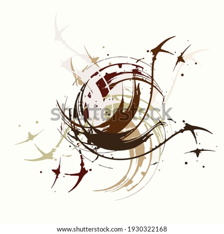 Abstract background. Psychedelic fractal, texture of brush strokes of colored paint of blurred lines and spots of different shapes and sizes