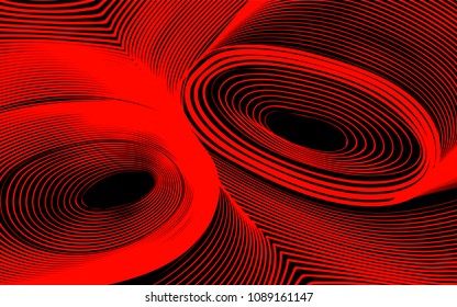 Abstract Background in Psychedelic Style. Futuristic Illustration with Wavy Lines. Abstraction with 3D Effect. Distorted Circles. Abstract Wavy Background for Web Design, Wallpaper, Covers, Posters.
