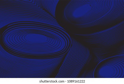 Abstract Background in Psychedelic Style. Futuristic Illustration with Wavy Lines. Abstraction with 3D Effect. Distorted Circles. Abstract Wavy Background for Web Design, Wallpaper, Covers, Posters.