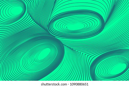 Abstract Background in Psychedelic Style. Futuristic Illustration with Wavy Lines. Abstraction with 3D Effect. Distorted Circles. Abstract Wavy Background for Web Design, Wallpaper, Covers, Posters.