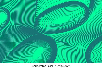 Abstract Background in Psychedelic Style. Futuristic Illustration with Wavy Lines. Abstraction with 3D Effect. Distorted Circles. Abstract Wavy Background for Web Design, Wallpaper, Covers, Posters.