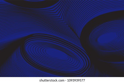 Abstract Background in Psychedelic Style. Futuristic Illustration with Wavy Lines. Abstraction with 3D Effect. Distorted Circles. Abstract Wavy Background for Web Design, Wallpaper, Covers, Posters.