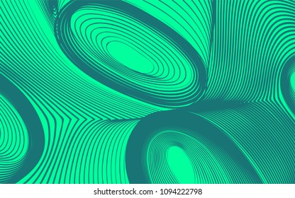 Abstract Background in Psychedelic Style. Futuristic Illustration with Wavy Lines. Abstraction with 3D Effect. Distorted Circles. Abstract Wavy Background for Web Design, Wallpaper, Covers, Posters.