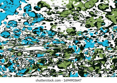 Abstract background. Psychedelic  texture of brush strokes of colored paint of blurred lines and spots of different shapes and sizes