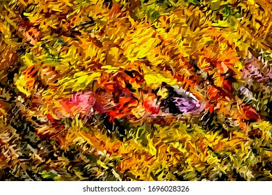 Abstract background. Psychedelic  texture of brush strokes of colored paint of blurred lines and spots of different shapes and sizes
