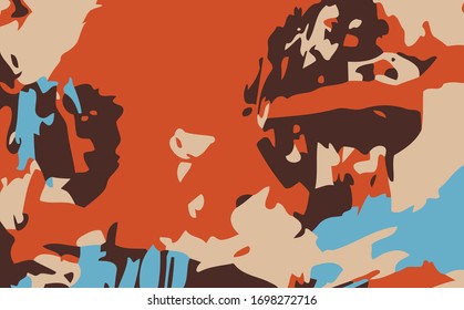 Abstract background. Psychedelic  texture of brush strokes of colored paint of blurred lines and spots of different shapes and sizes