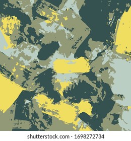 Abstract background. Psychedelic  texture of brush strokes of colored paint of blurred lines and spots of different shapes and sizes