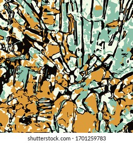 Abstract background. Psychedelic  texture of brush strokes of colored paint of blurred lines and spots of different shapes and sizes