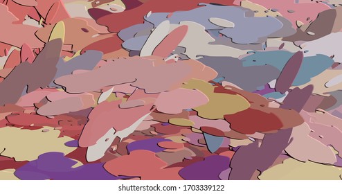 Abstract background. Psychedelic  texture of brush strokes of colored paint of blurred lines and spots of different shapes and sizes