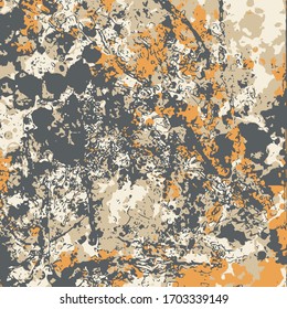 Abstract background. Psychedelic  texture of brush strokes of colored paint of blurred lines and spots of different shapes and sizes