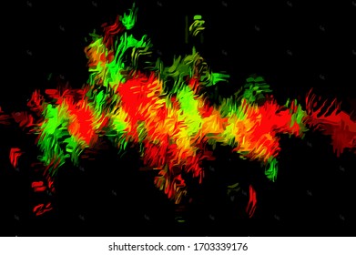 Abstract background. Psychedelic  texture of brush strokes of colored paint of blurred lines and spots of different shapes and sizes
