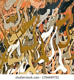 Abstract background. Psychedelic  texture of brush strokes of colored paint of blurred lines and spots of different shapes and sizes