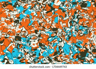 Abstract background. Psychedelic  texture of brush strokes of colored paint of blurred lines and spots of different shapes and sizes