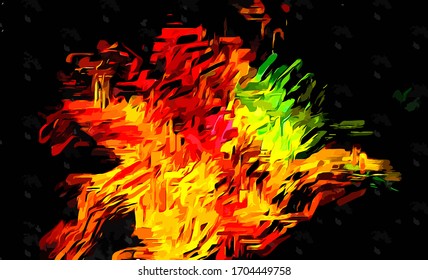 Abstract background. Psychedelic  texture of brush strokes of colored paint of blurred lines and spots of different shapes and sizes