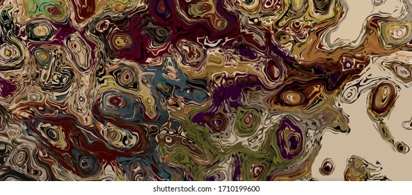 Abstract background. Psychedelic  texture of brush strokes of colored paint of blurred lines and spots of different shapes and sizes