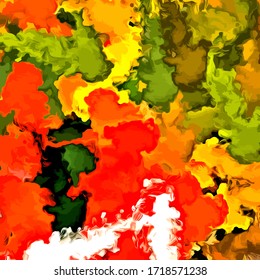 Abstract background. Psychedelic  texture of brush strokes of colored paint of blurred lines and spots of different shapes and sizes