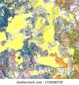 Abstract background. Psychedelic  texture of brush strokes of colored paint of blurred lines and spots of different shapes and sizes