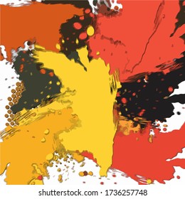 Abstract background. Psychedelic  texture of brush strokes of colored paint of blurred lines and spots of different shapes and sizes