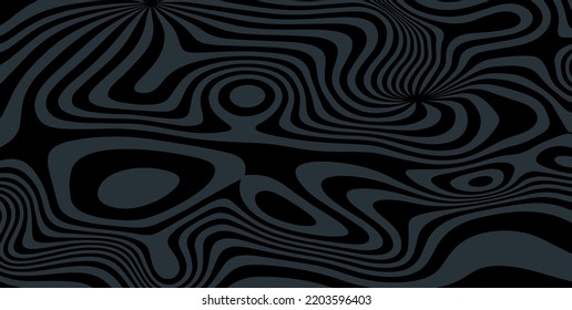 Abstract Background with Psychedelic  Waves. Trendy Vector Illustration in Retro Style of 60s, 70s