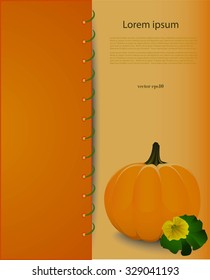 Abstract background with pumpkin and flower
