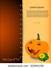 Abstract background with pumpkin and flower, Halloween