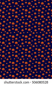 Abstract background with pumpkins in simple style. Vector seamless pattern of fruit. Hipster filling. The color image. Composition with gourds. Multipurpose background. Cute prints. Backdrop Halloween