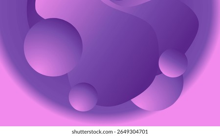 Abstract background with purple 3d balls. Vector illustration for your design