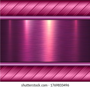 Abstract  background purple, 3D shiny metallic vector illustration.