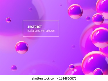 Abstract background with purple balls flying in perspective for science and business backdrop or wallpaper