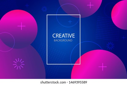 Abstract background with purple and blue colors.Abstract geometric circles on modern background.Graphic banner, poster with fluid shapes. vector eps10