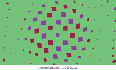Abstract background with purple and dark red squares in a spherical pattern