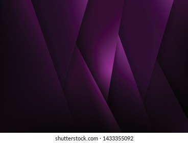 Abstract background purple and dark tone color with basic geometry element layered overlap with highlight and shadows vector illustration