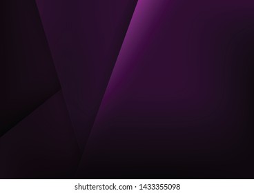 Abstract background purple and dark tone color with basic geometry element layered overlap with highlight and shadows vector illustration