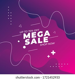 Abstract background with purple fluid and liquid shape for banner, poster, calendar or sticker.