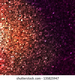 Abstract background with purple glowing triangles, vector illustration