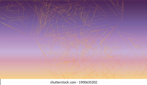 abstract background. Purple, gold and violet colored, chaotic geometrу pattern. Eps10 vector